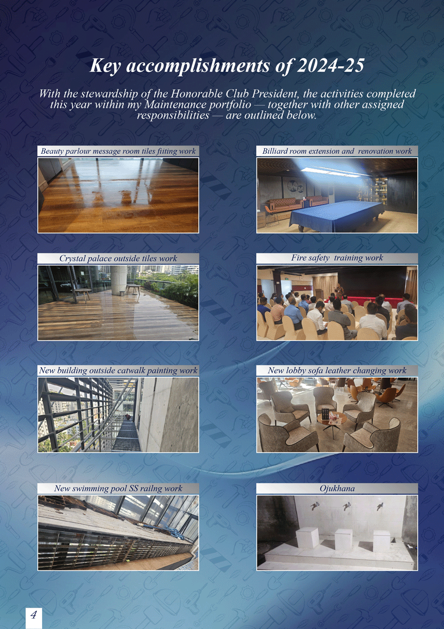 Key Accomplishments of 2024-25 - Beauty Parlour, Billiard Room, Crystal Palace, Fire Safety and more